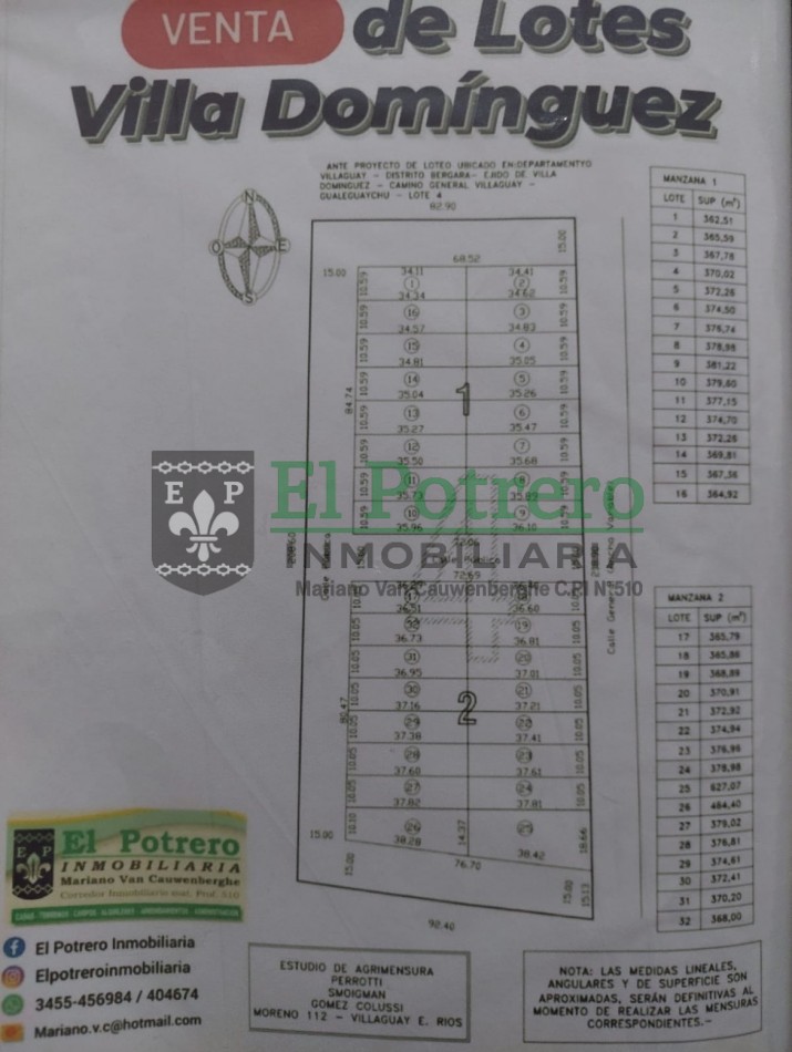 Loteo en Villa Dominguez 