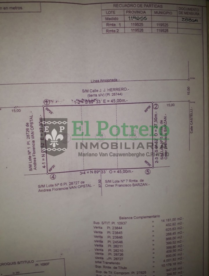 Lotes calle Herrero 