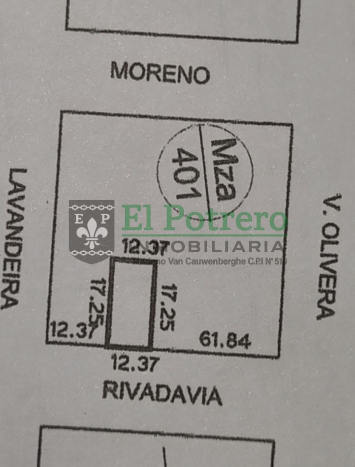 Lote calle Rivadavia