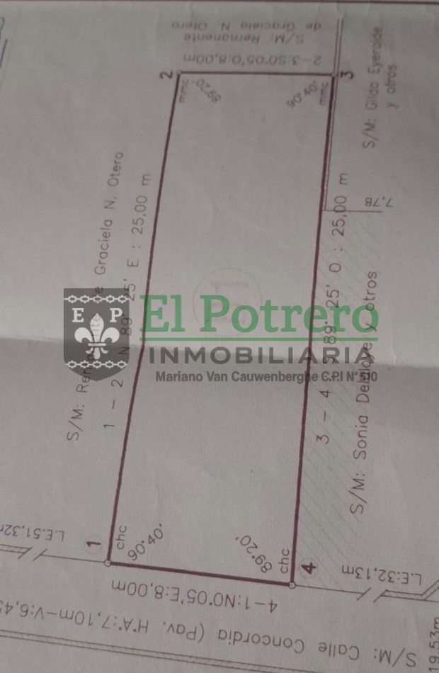 Terreno calle Concordia